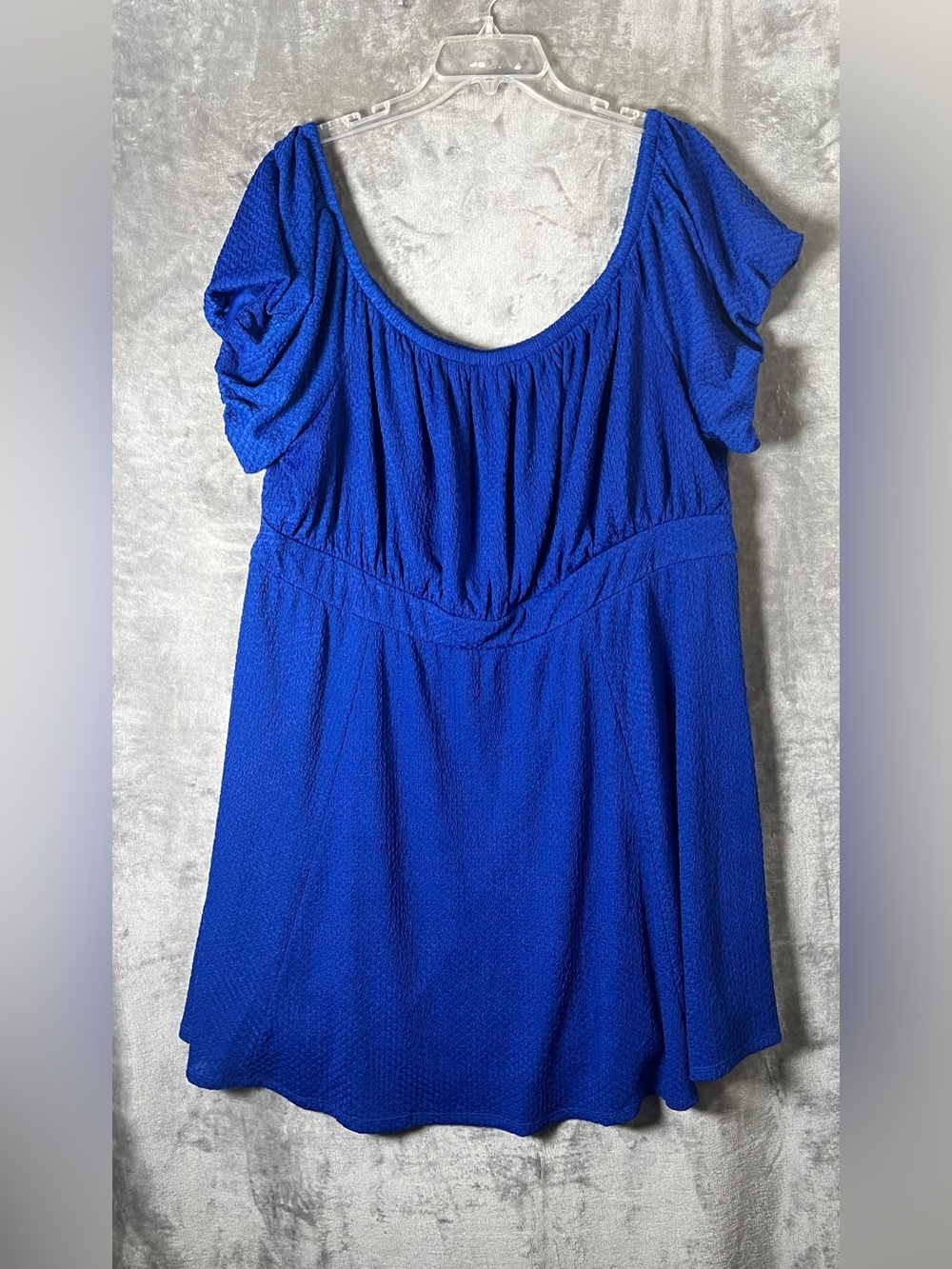 torrid Royal Blue Scoop-Neck Flutter Sleeve Tunic